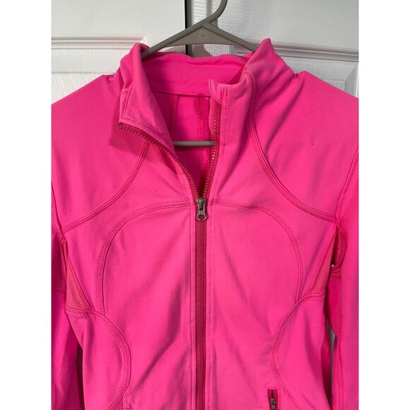 Lululemon Pink Define Zip-Up Jacket Womens Size 8 Cotton/Spandex Fitted Athleti - Picture 2 of 8